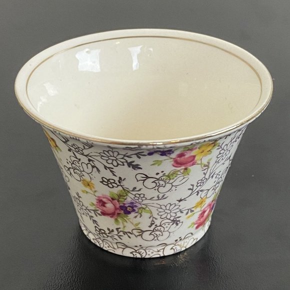 James Kent Fenton Pearl Delight Open Sugar Bowl England 2" Tall Floral - Picture 4 of 8